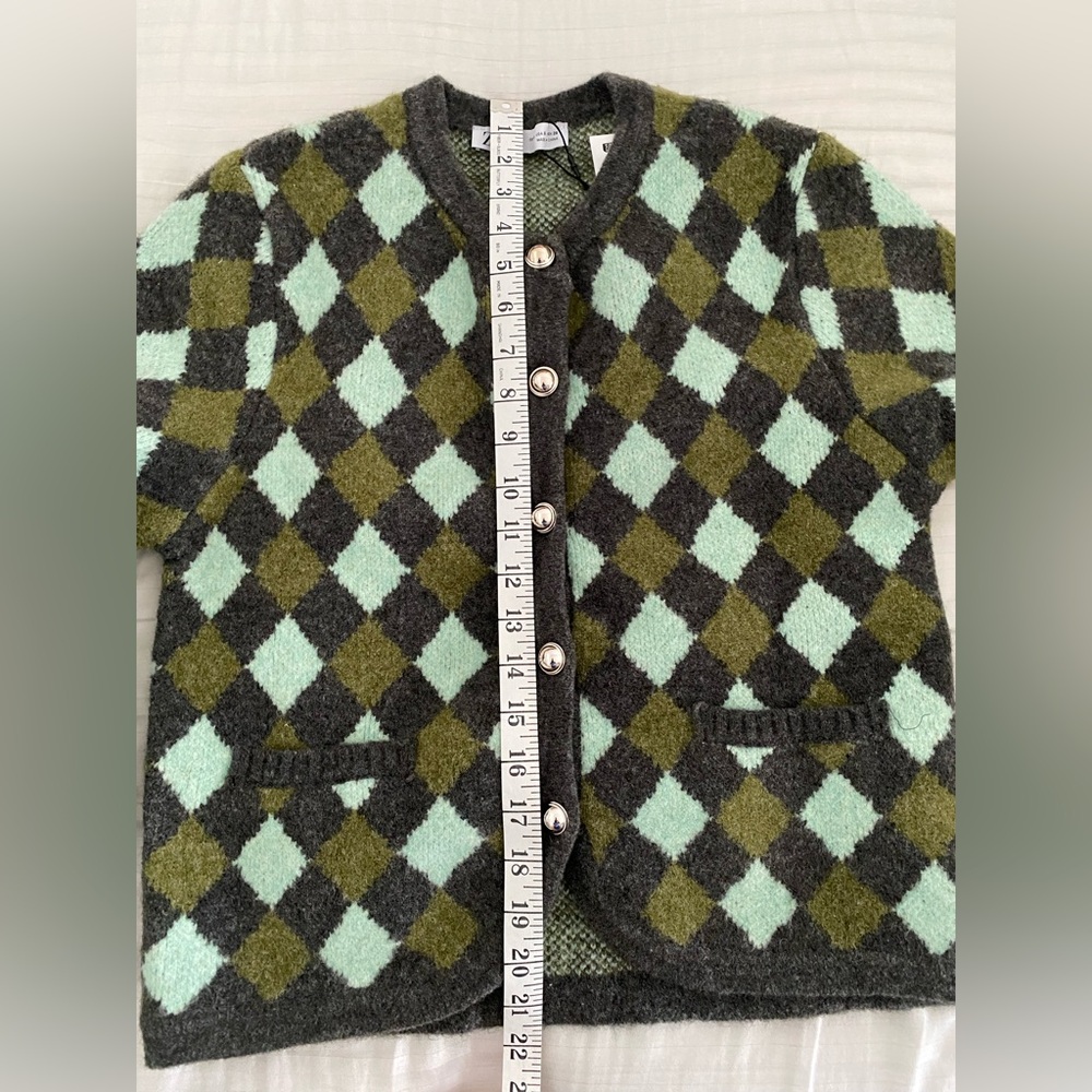 Zara Argyle Knit Jacquard Cardigan S - Picture 12 of 12